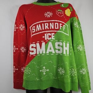 Rare unique Smirnoff Ice Smash Christmas Sweater size large